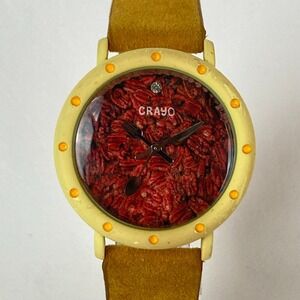 Crayo Slice of Time Women's Watch 37mm Pecan Pie Brown Suede New Battery 9"